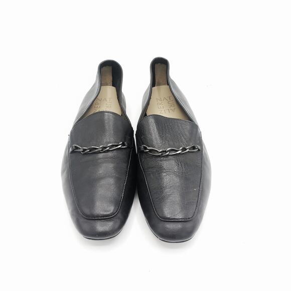 Naturalizer Black Leather Loafers w Chain Detail | Quiet Luxury Fall Capsule - Picture 6 of 16